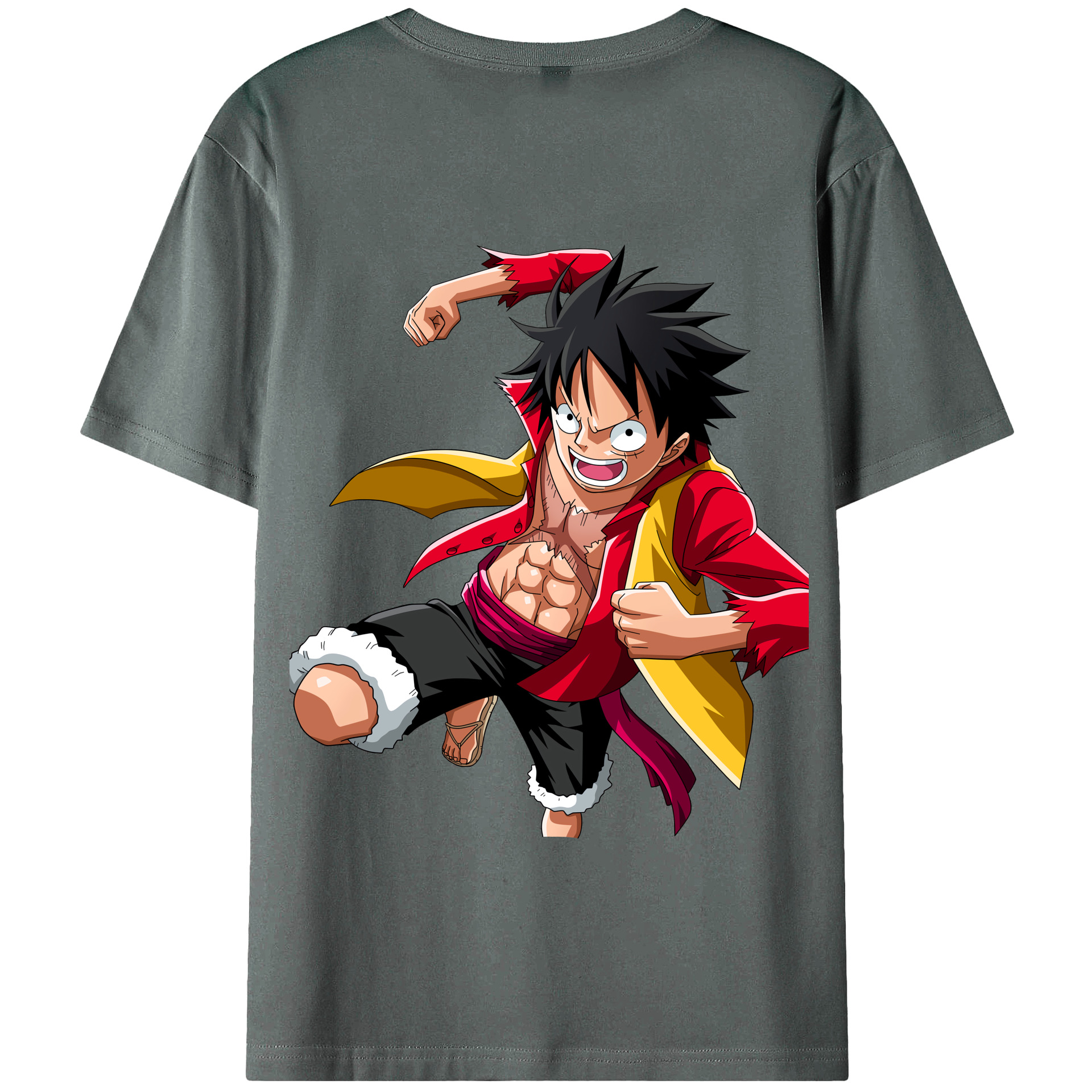 ワンピース モンキー・D・ルフィ ONE PIECE Monkey D. Luffy 綿100％半袖Tシャツ（背面プリント）